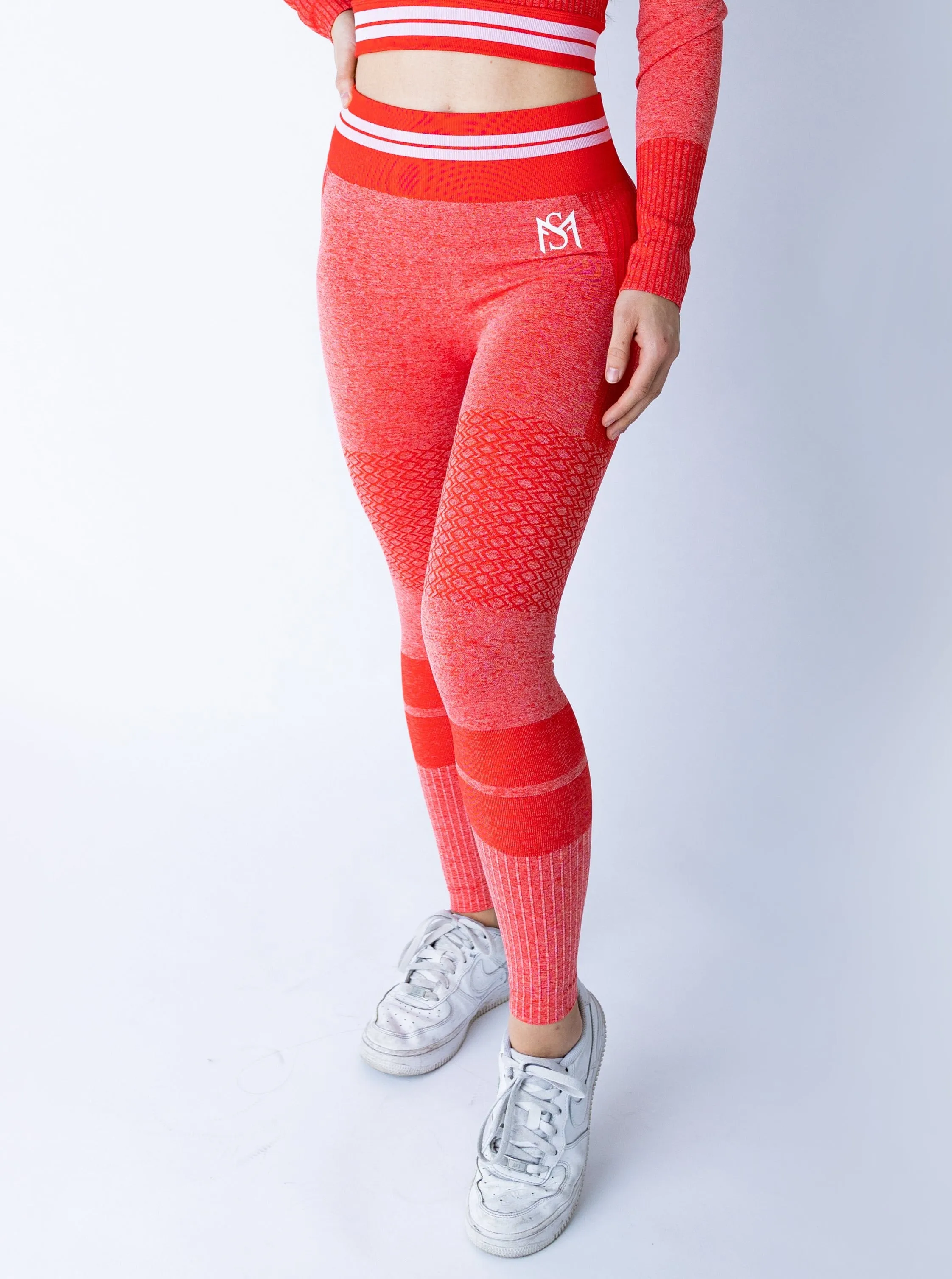 Bright Lines Red Leggings