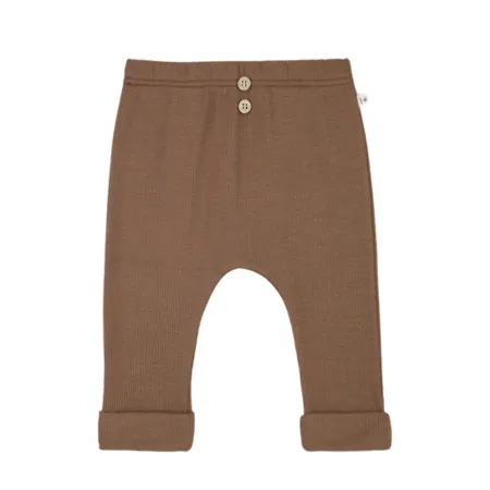 Brown Ribbed Leggings