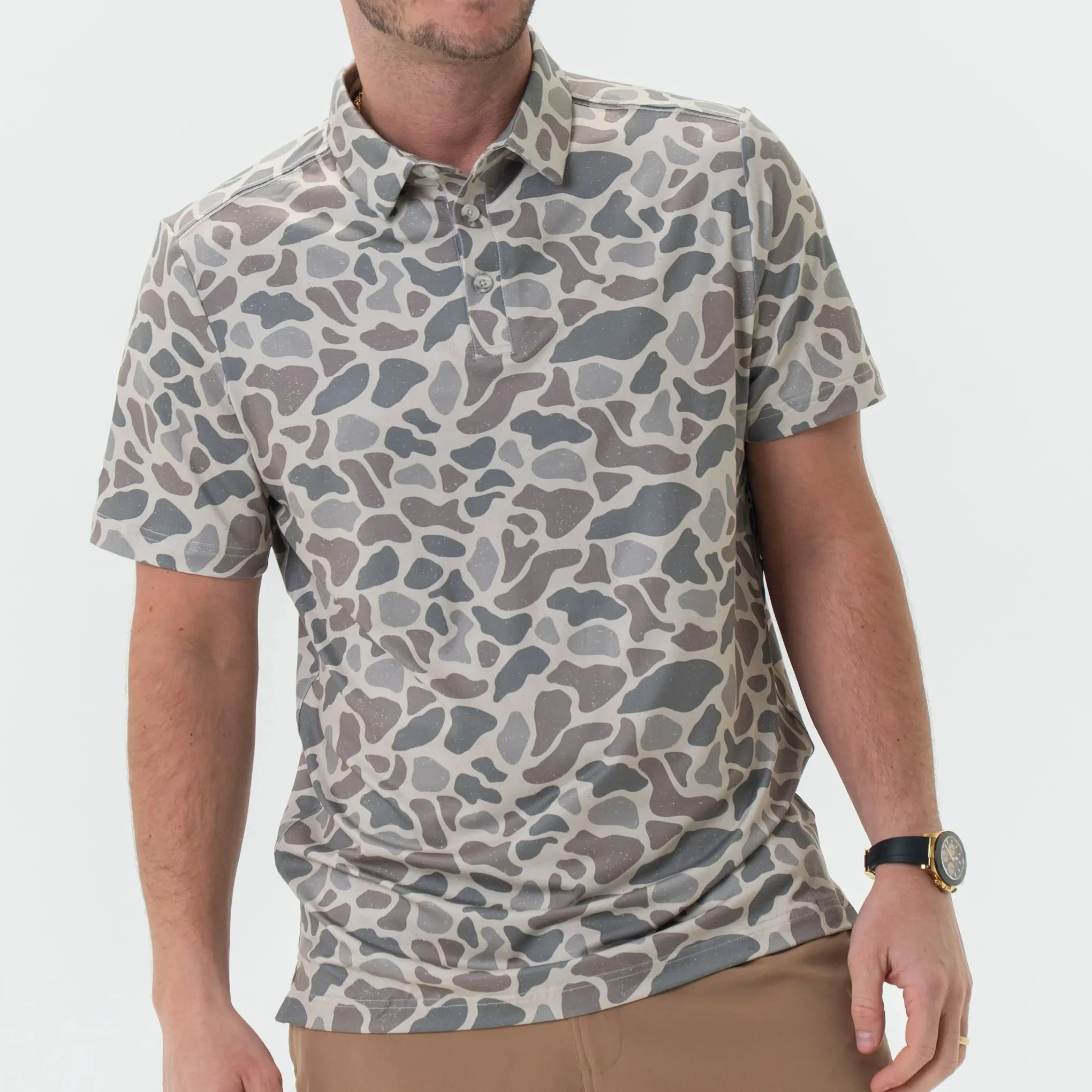 Burlebo Classic Deer Camo Performance Polo