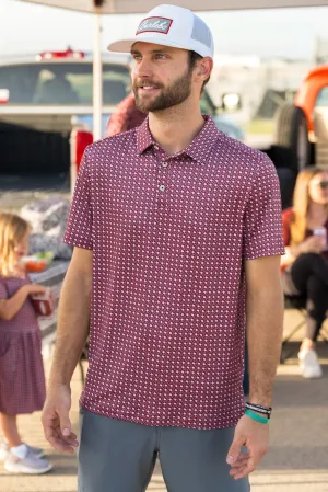 Burlebo Texas Maroon Performance Polo