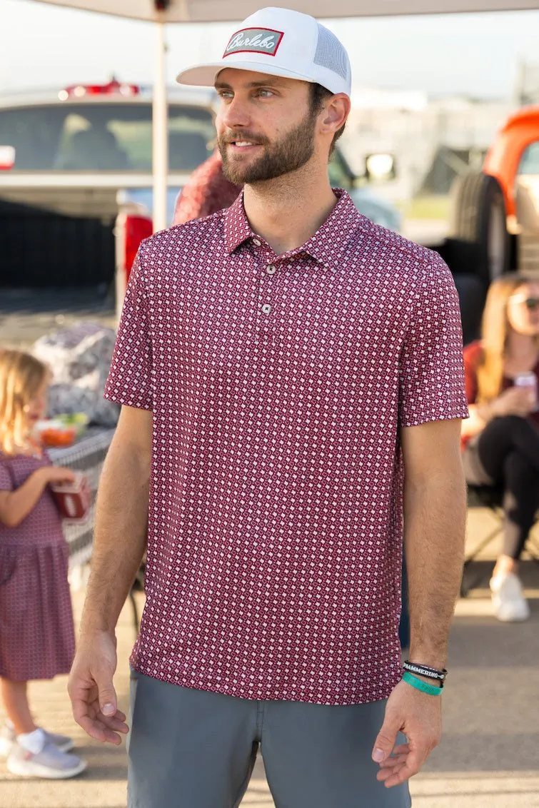 Burlebo Texas Maroon Performance Polo