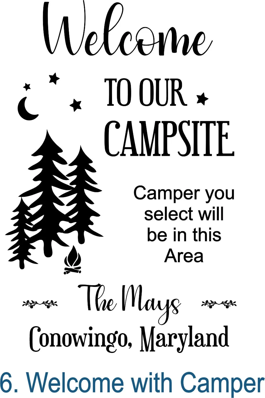 Camper Campsite garden Flag, Personalized bright Camping sign, Camp outdoor Decor, Gift outdoorsman traveler, Custom Decor rv trailer popup