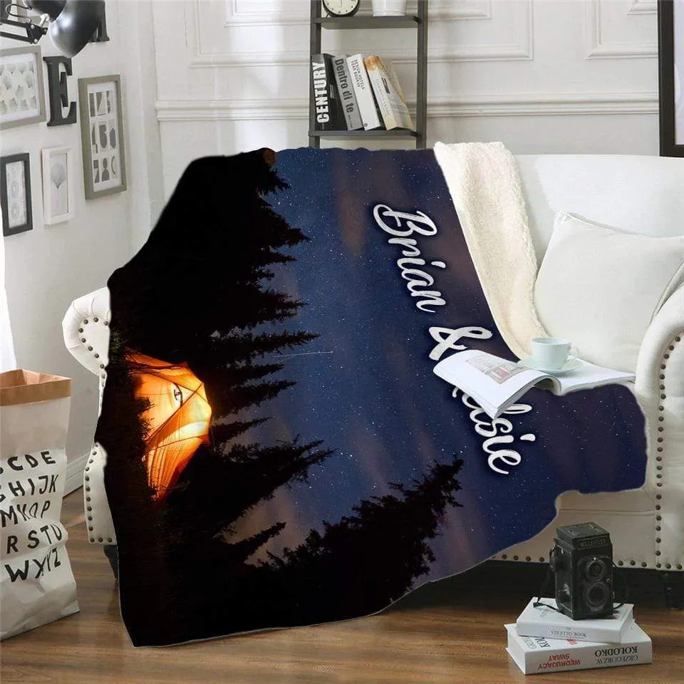 Camping Personalized Blankets