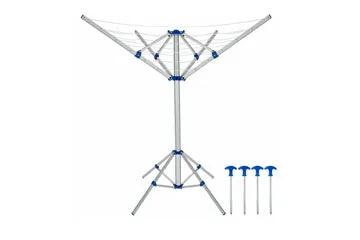 Camping Rotary Airier Caravan 4 Arm 3 Leg Portable Washing Line 355599