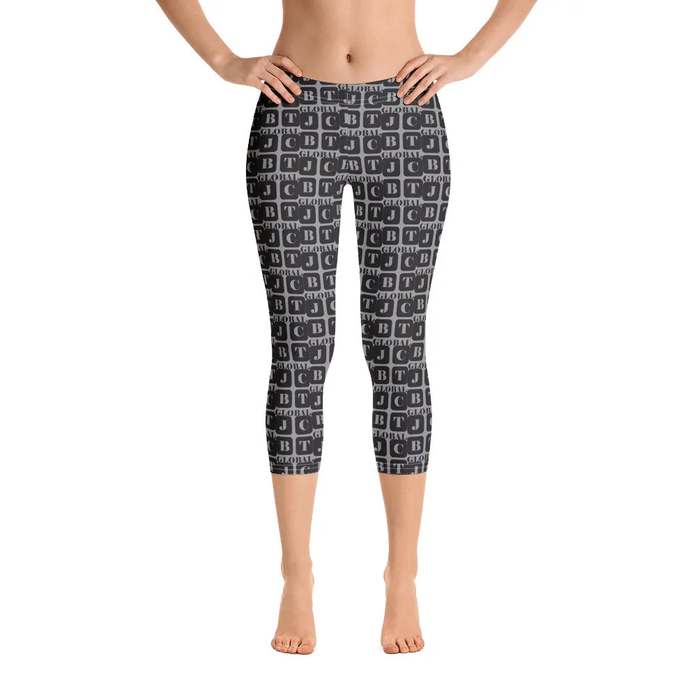 Capri Leggings "2023-0021 Gray (Black Logo)"