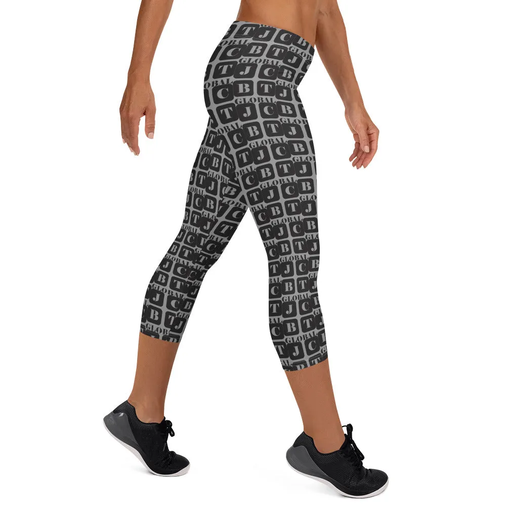 Capri Leggings "2023-0021 Gray (Black Logo)"