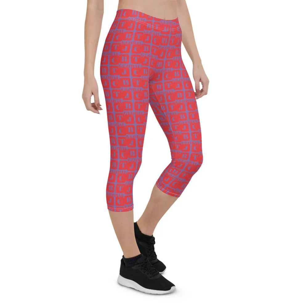 Capri Leggings "2023-0171 Purple (Red Logo)"