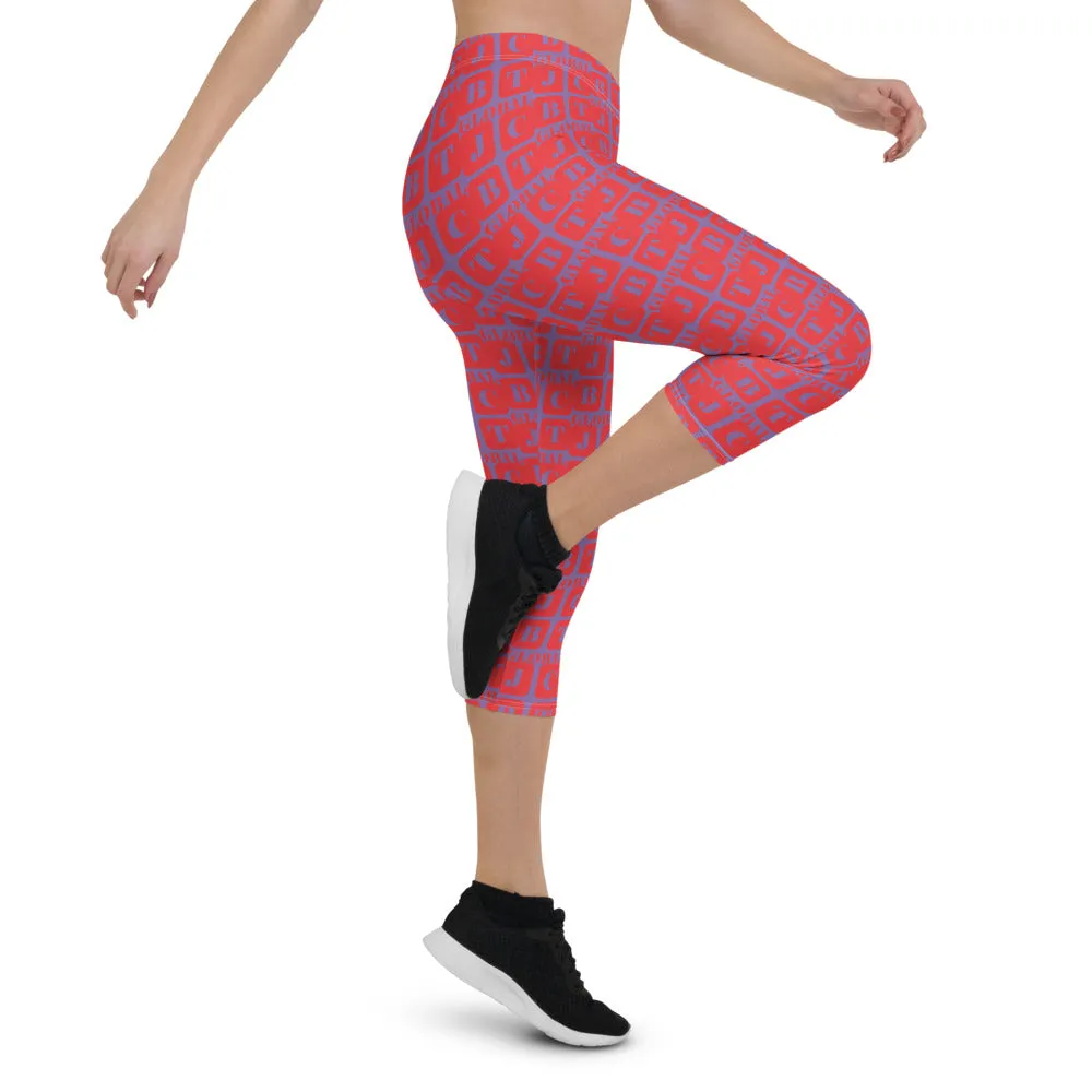 Capri Leggings "2023-0171 Purple (Red Logo)"