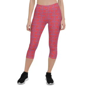 Capri Leggings "2023-0171 Purple (Red Logo)"