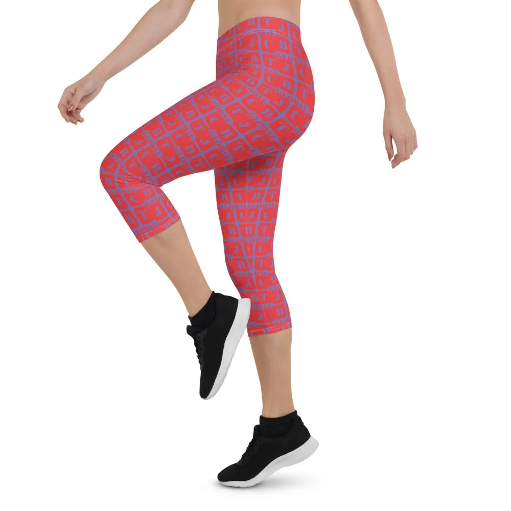 Capri Leggings "2023-0171 Purple (Red Logo)"
