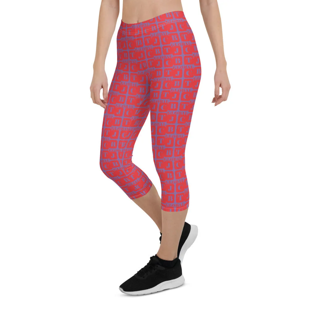 Capri Leggings "2023-0171 Purple (Red Logo)"
