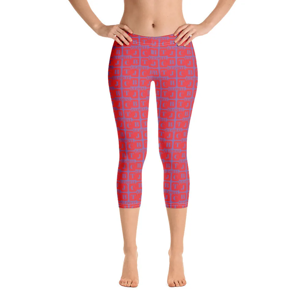 Capri Leggings "2023-0171 Purple (Red Logo)"