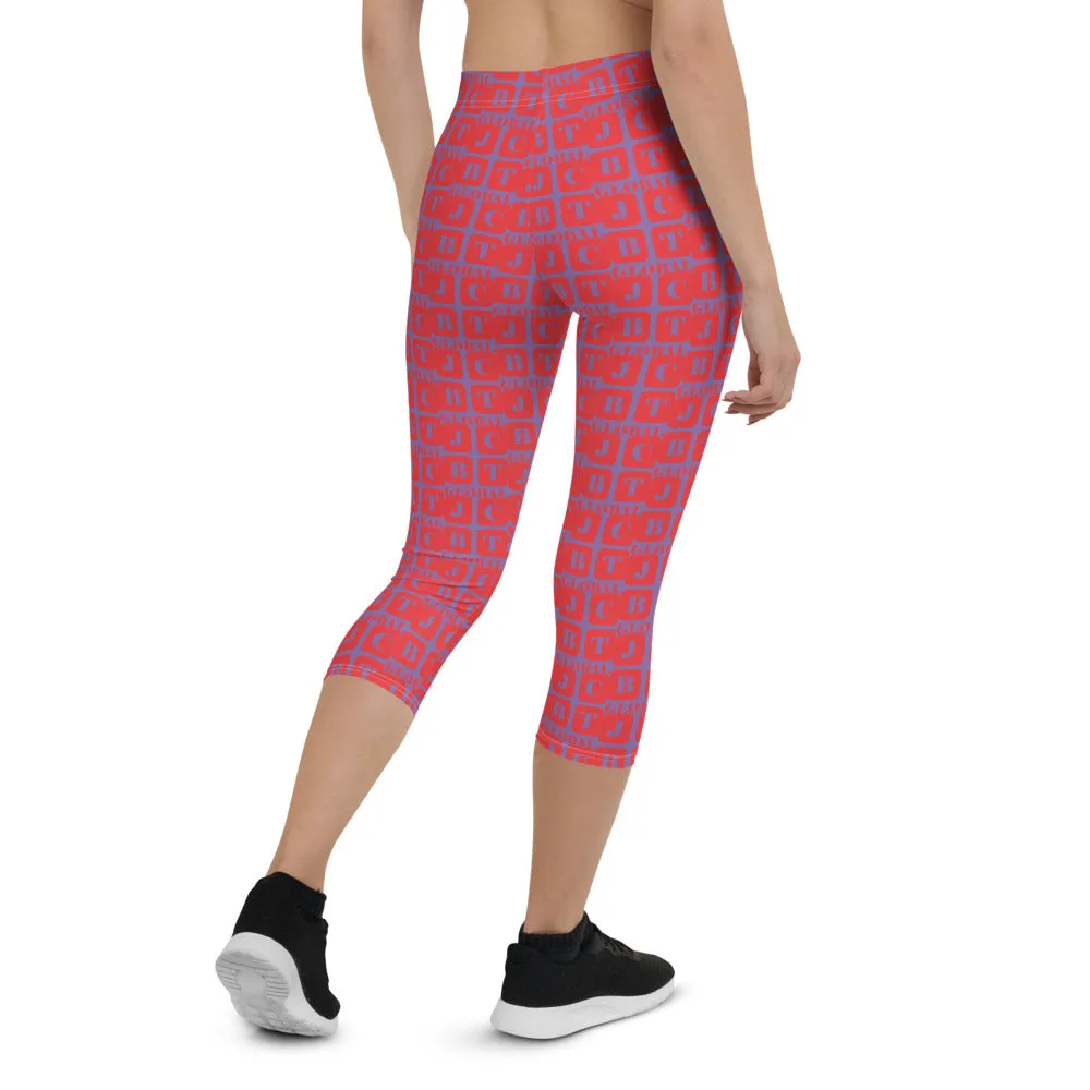 Capri Leggings "2023-0171 Purple (Red Logo)"