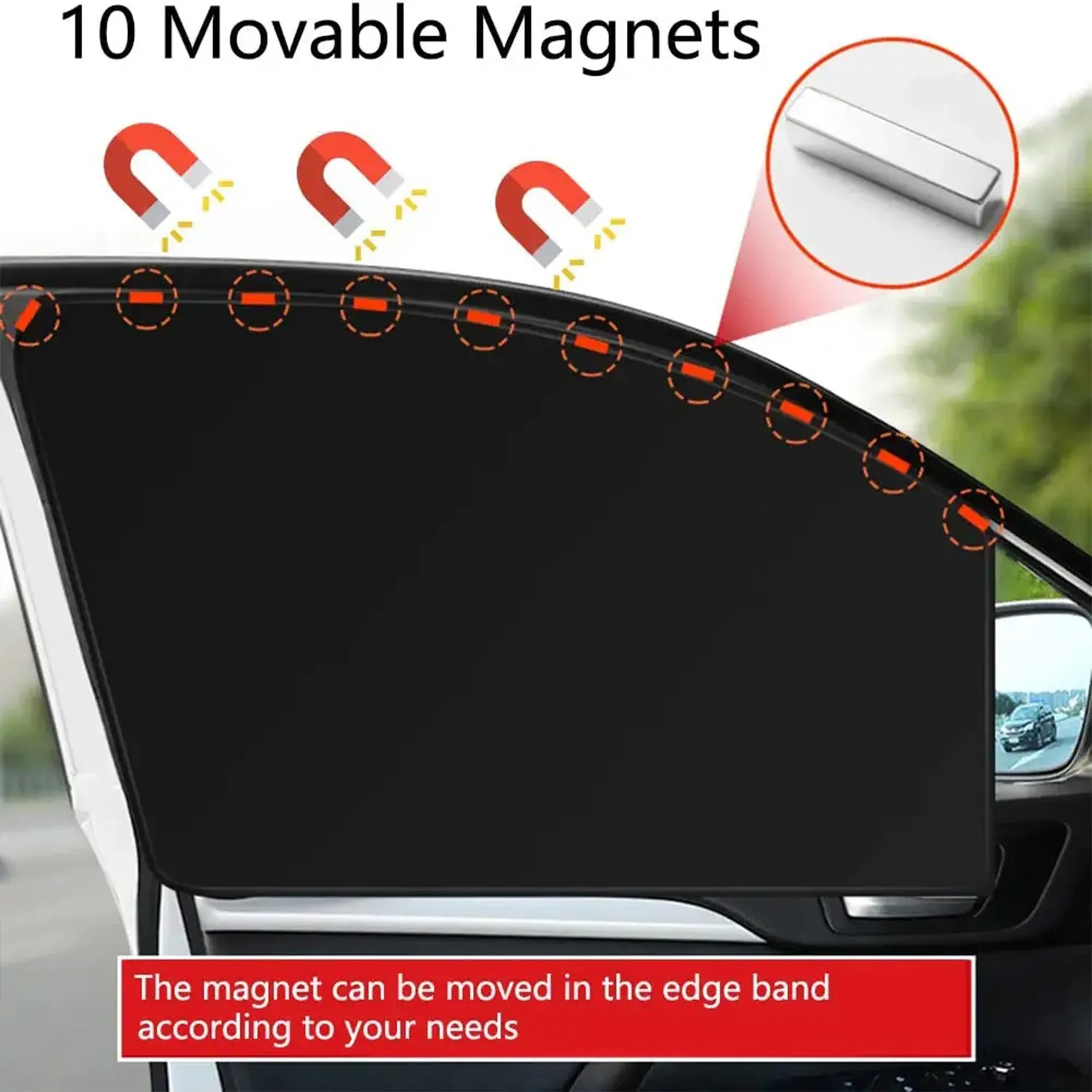Car Side Window Sun Shades, Custom Fit For Your Cars, Window Sunshades Privacy Curtains, 100% Block Light for Breastfeeding, Taking a nap, Changing Clothes, Camping PE15980