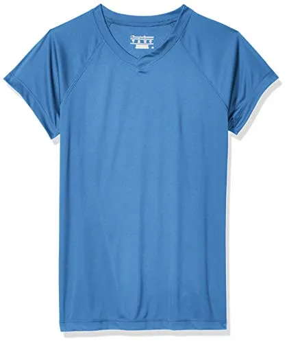 Champion Women's Short Sleeve Double Dry Performance T-Shirt, Light Blue, Large
