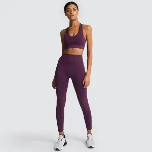 Chaturanga Bra and Legging Set - Burgundy