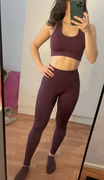 Chaturanga Bra and Legging Set - Burgundy