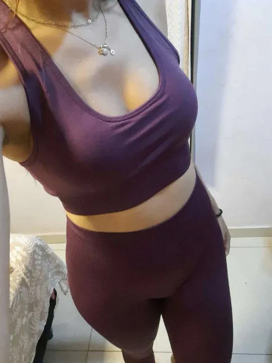 Chaturanga Bra and Legging Set - Burgundy