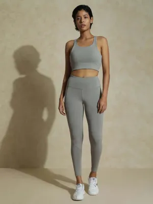 Cloud Grey High Impact Action Bra & Aura Leggings