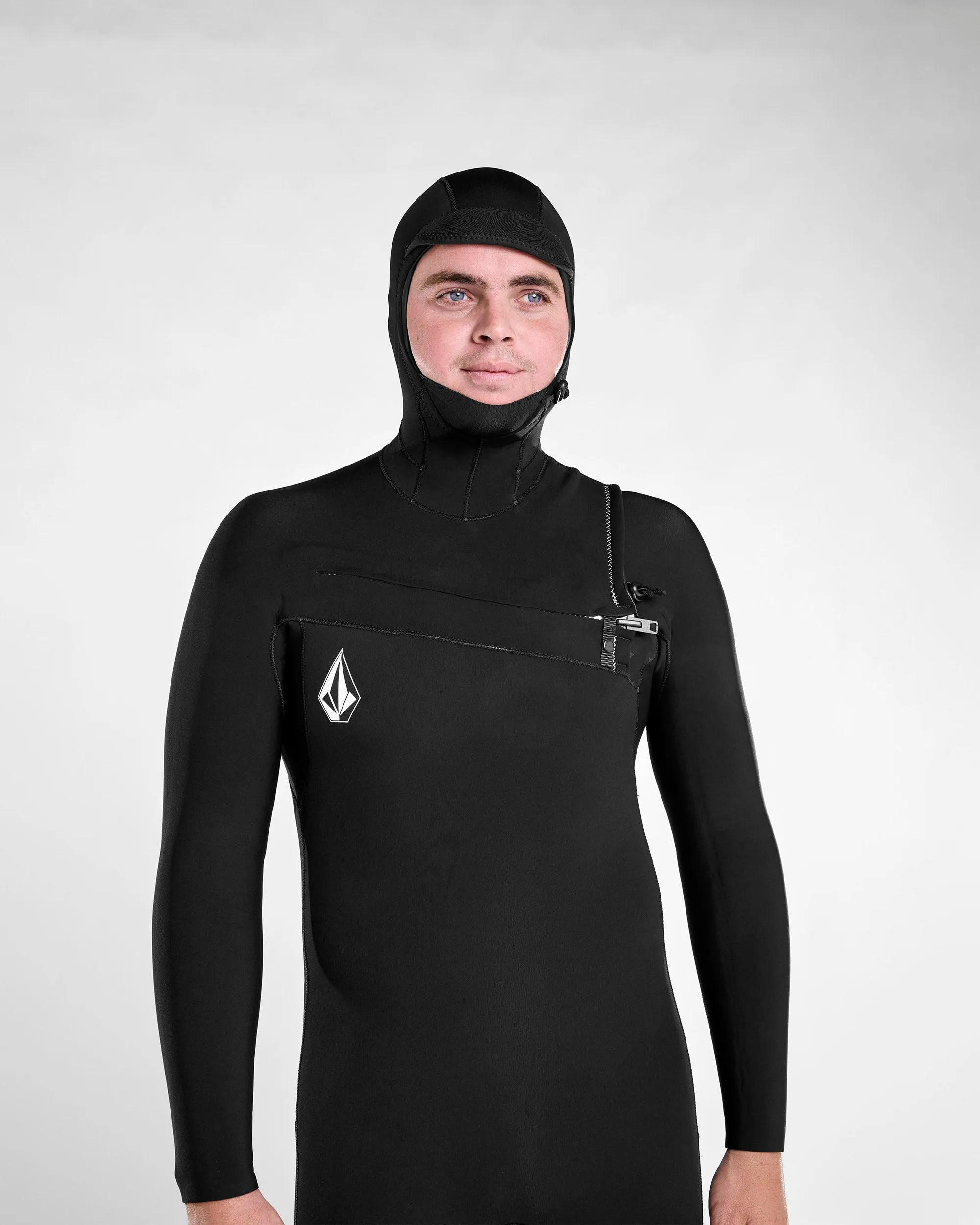 Combinaison de Surf Modulator à Capuche 4/3 mm Zippée Poitrine - BLACK