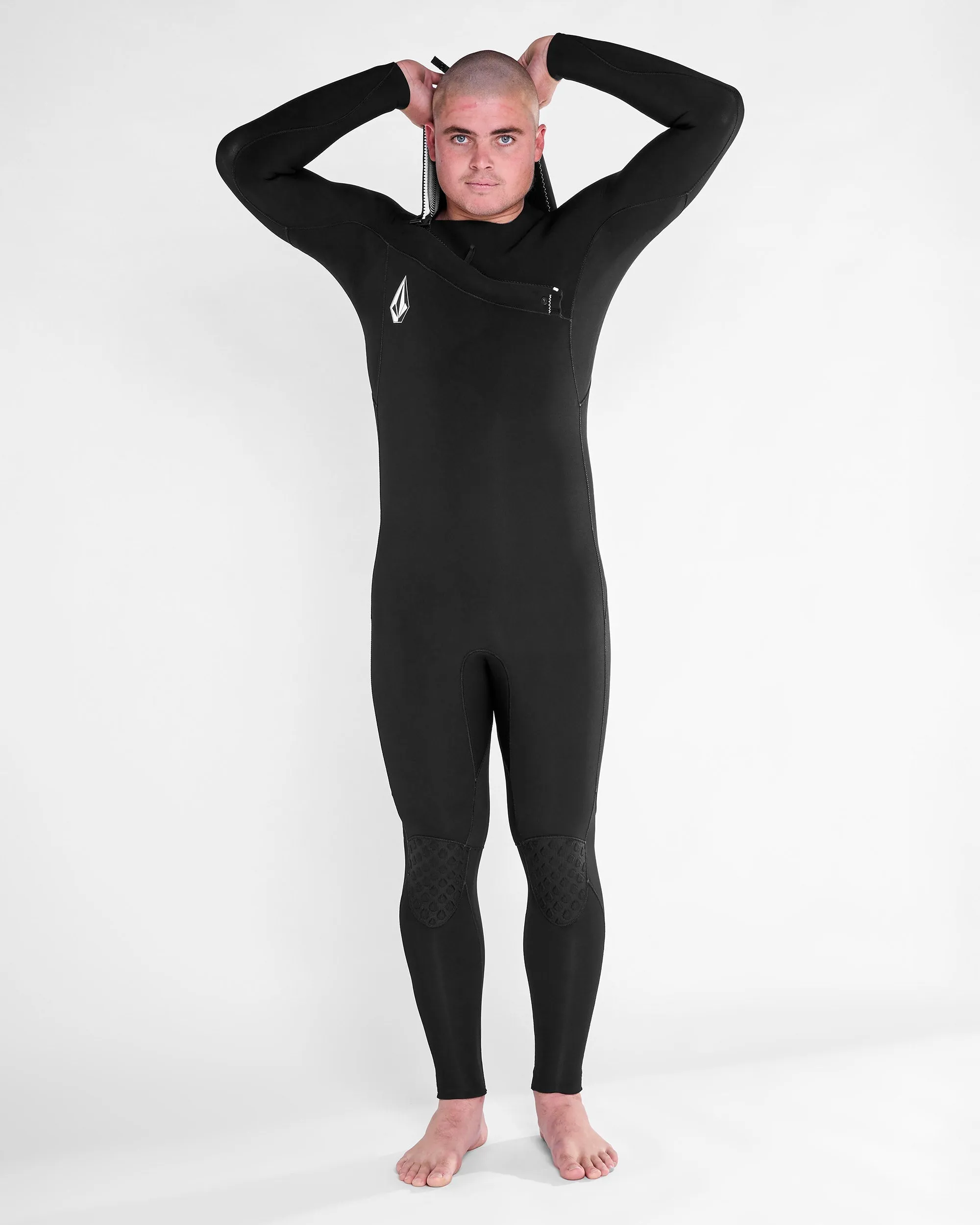 Combinaison de Surf Modulator à Capuche 4/3 mm Zippée Poitrine - BLACK