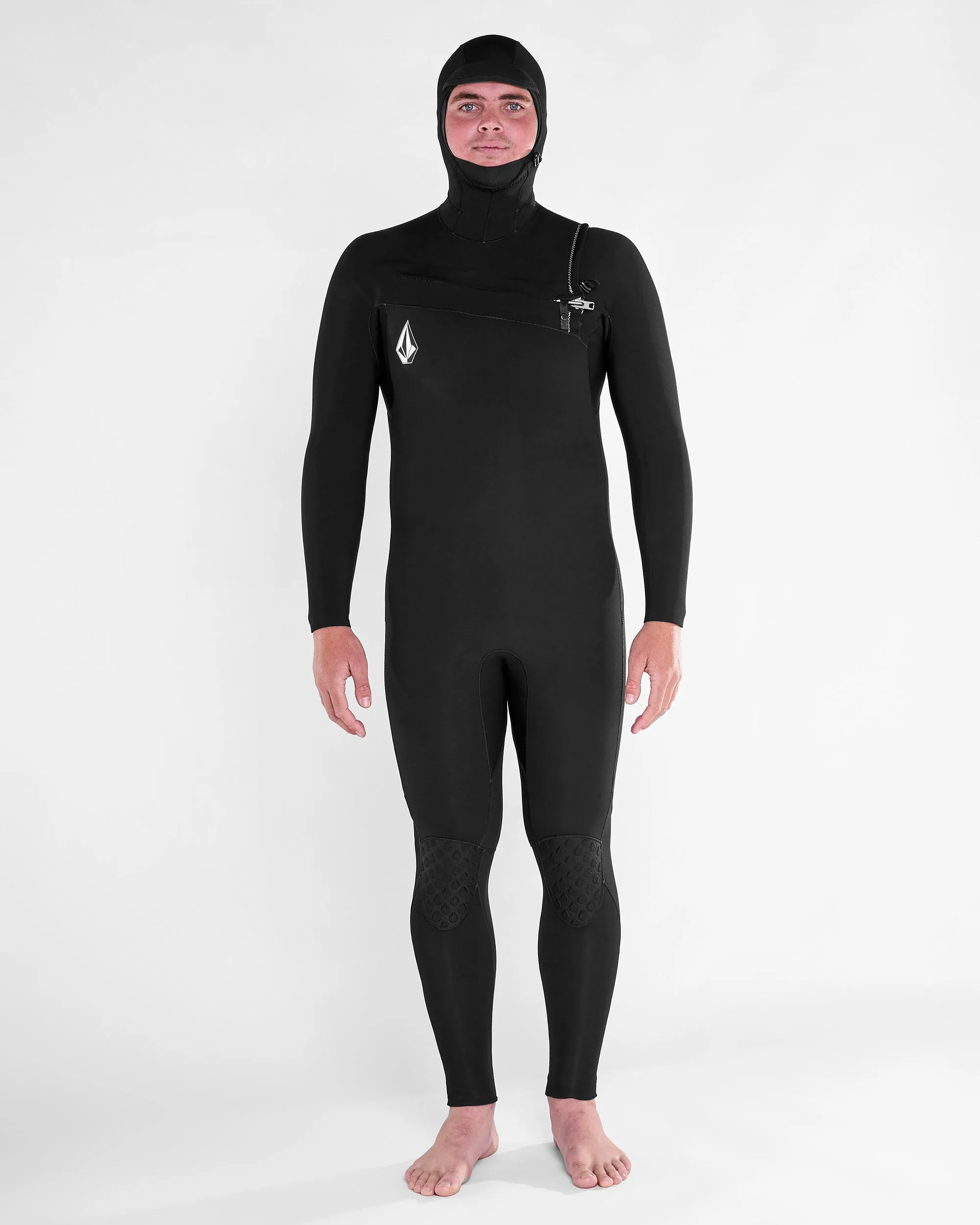 Combinaison de Surf Modulator à Capuche 4/3 mm Zippée Poitrine - BLACK