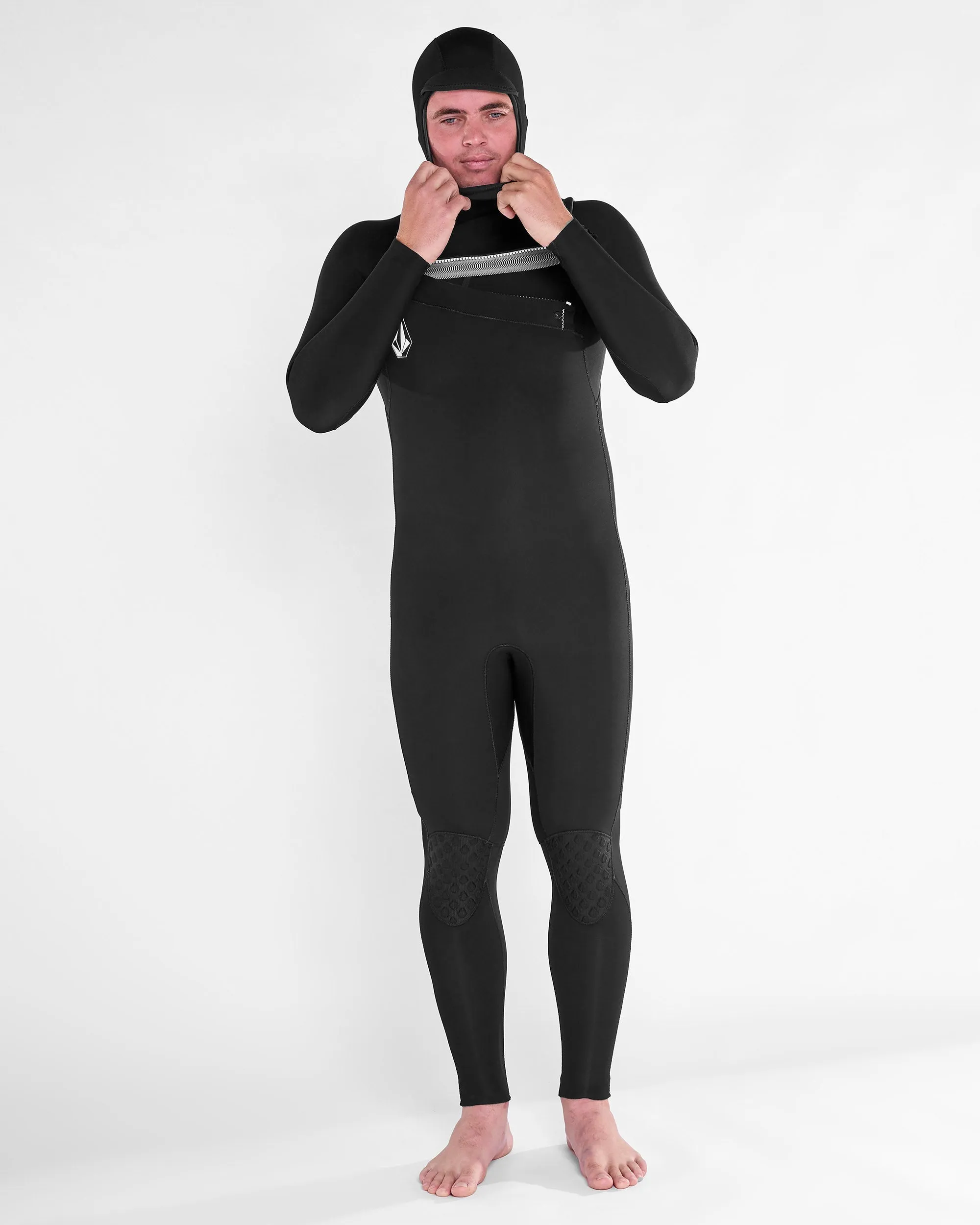 Combinaison de Surf Modulator à Capuche 4/3 mm Zippée Poitrine - BLACK