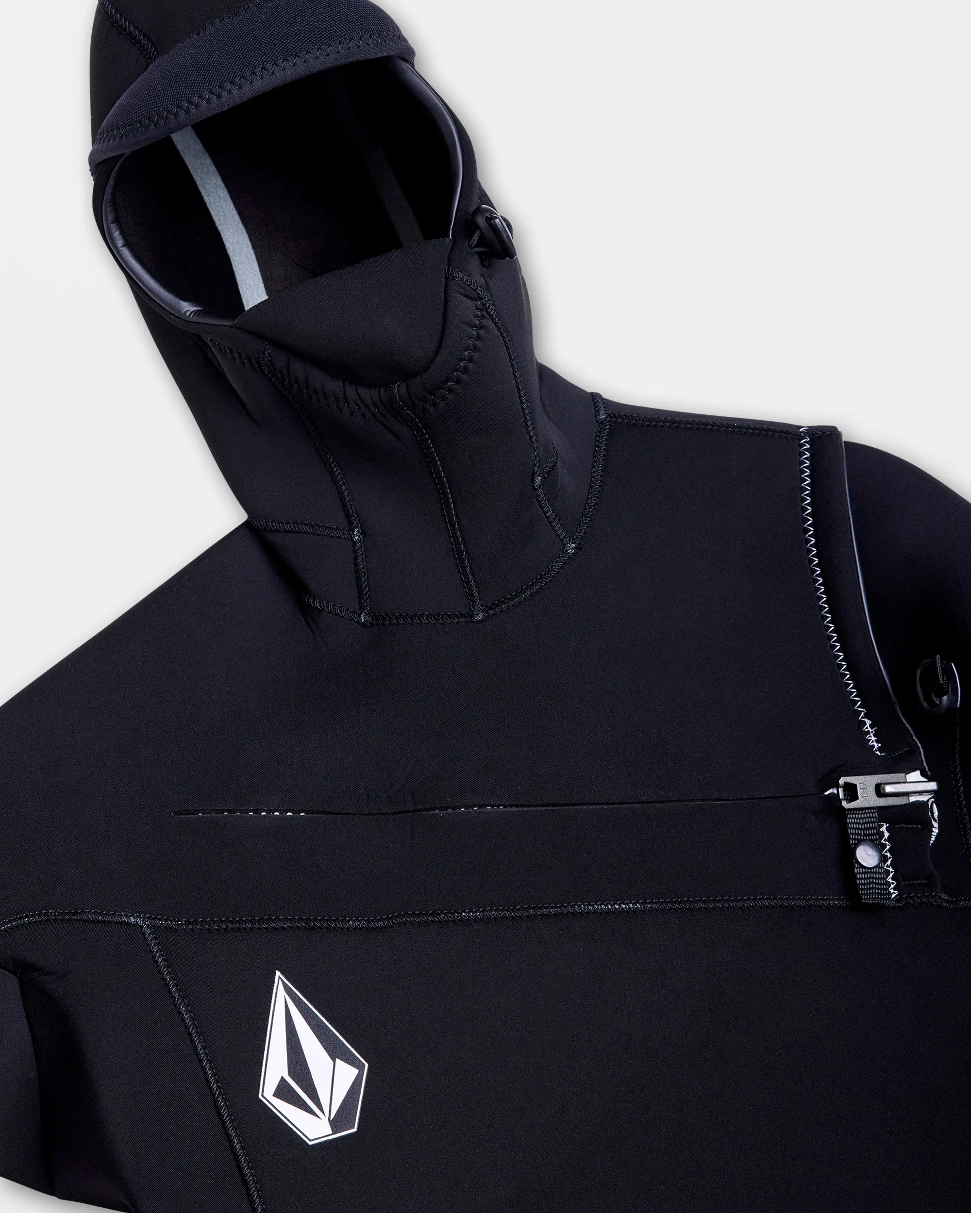 Combinaison de Surf Modulator à Capuche 5/4/3 mm Zippée Poitrine - BLACK