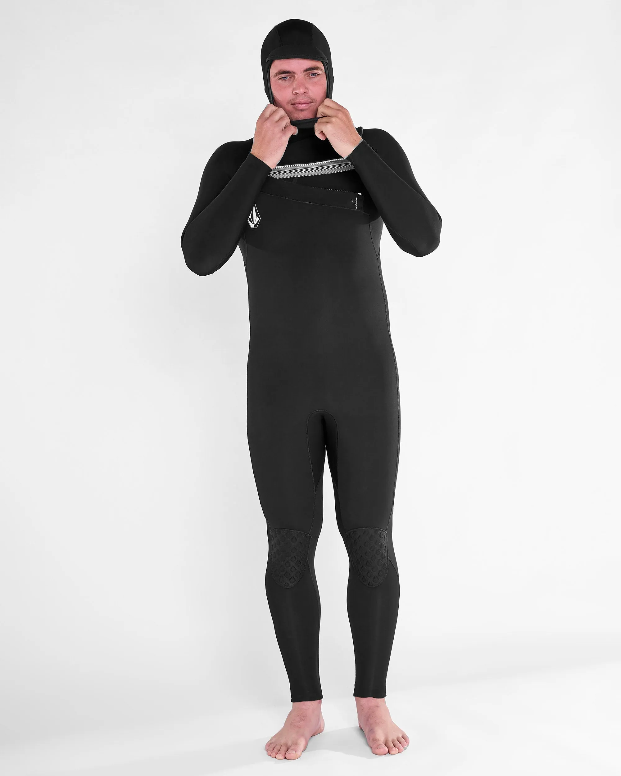 Combinaison de Surf Modulator à Capuche 5/4/3 mm Zippée Poitrine - BLACK