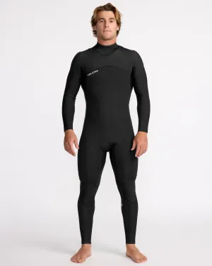 Combinaison de Surf Modulator Intégrale 3/2 mm Manches Longues Zippée au Dos - BLACK
