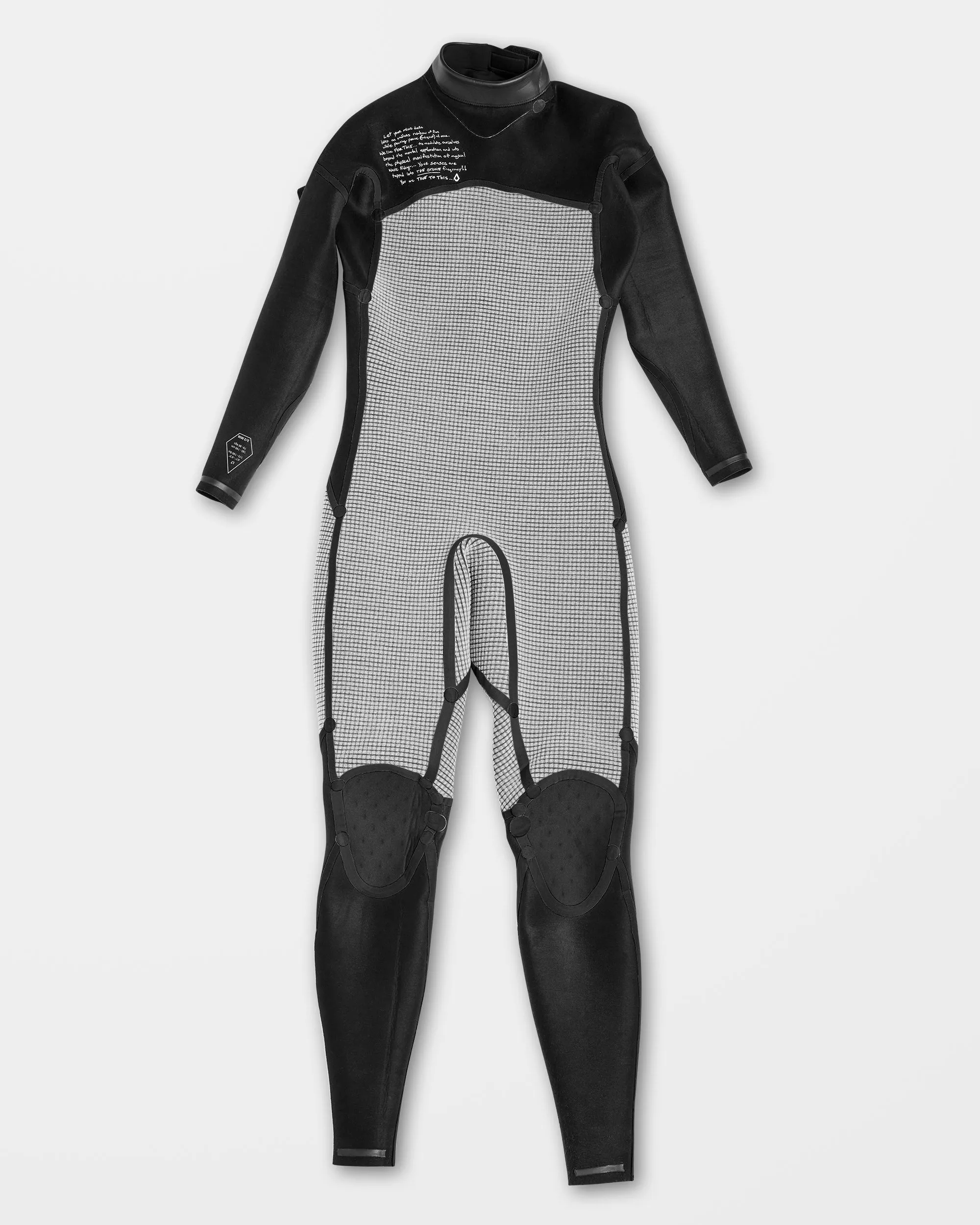 Combinaison de Surf Modulator Intégrale 3/2 mm Manches Longues Zippée au Dos - BLACK