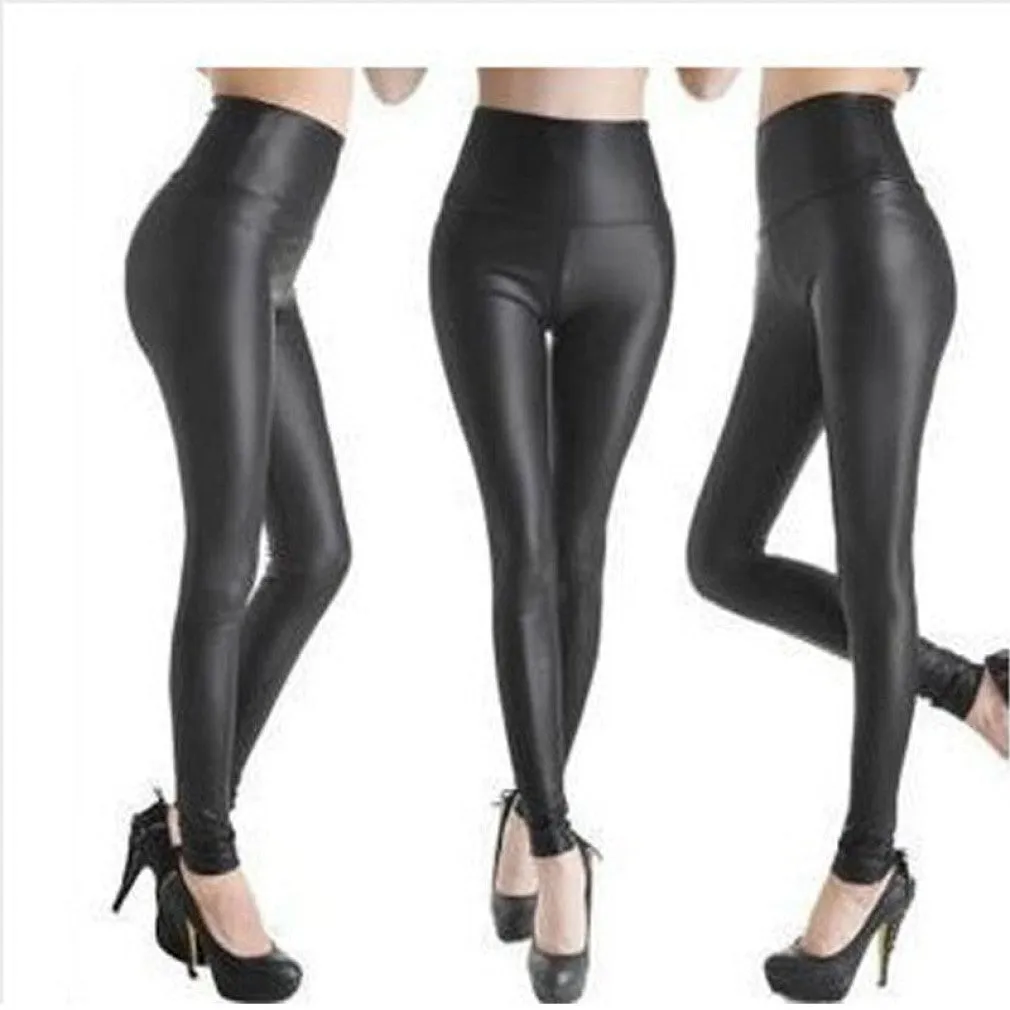 ContiNent 33 Sexy Legging Punk Black Skinny Pants Fashion High Waist Stretch Push Up Leggins