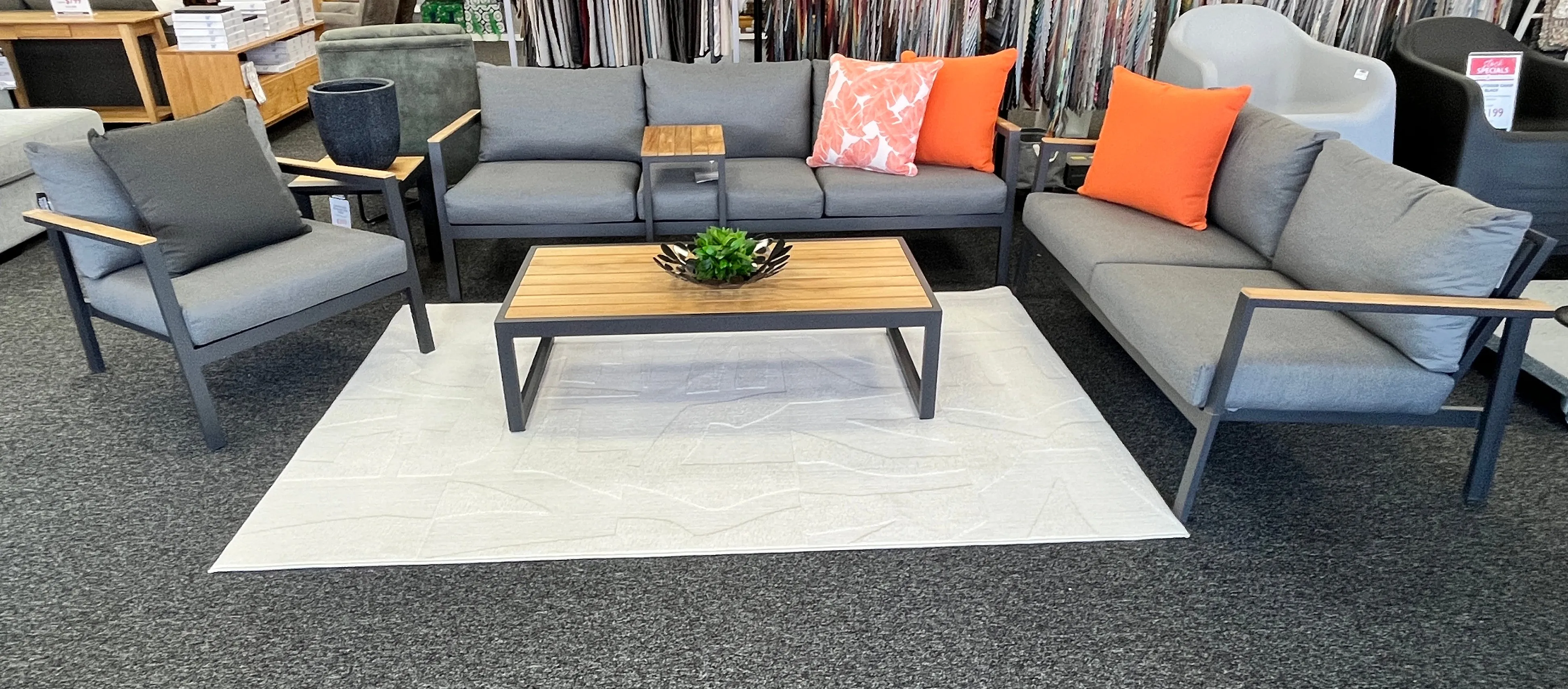 Copenhagen Outdoor 3-Seater Sofa - Charcoal