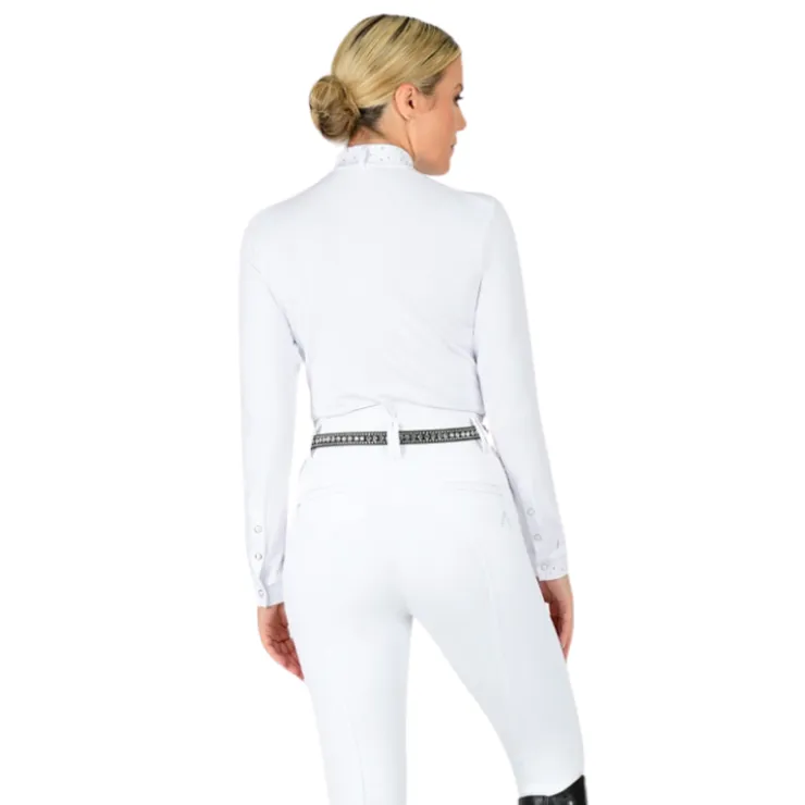 Cora Short Sleeve Competition Top - White