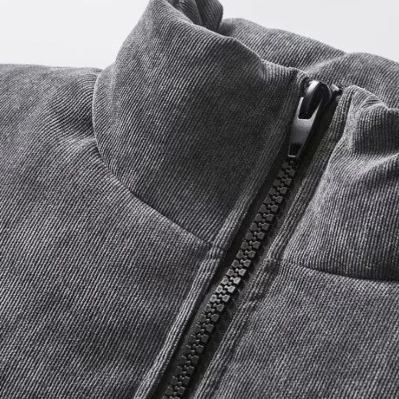 Corduroy Solid Color Alphabet Winter Coat