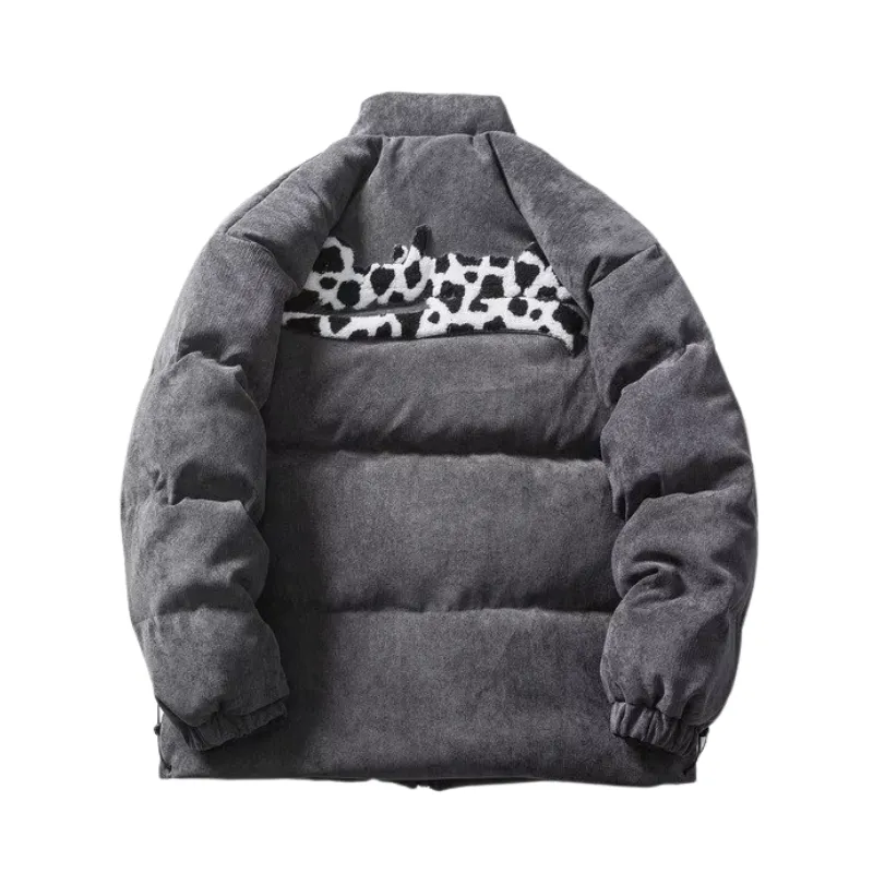 Corduroy Solid Color Alphabet Winter Coat