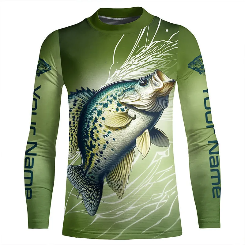 Crappie Fishing Custom Long Sleeve Tournament Shirts, Crappie Skin Fishing Jerseys IPHW6375