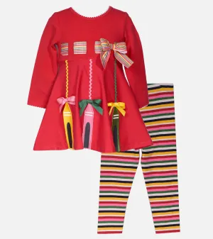 Crayon Applique Legging Set