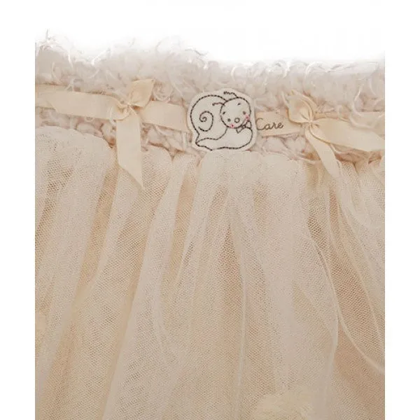 Cream Tulle Pom Pom TuTu 6-24 months