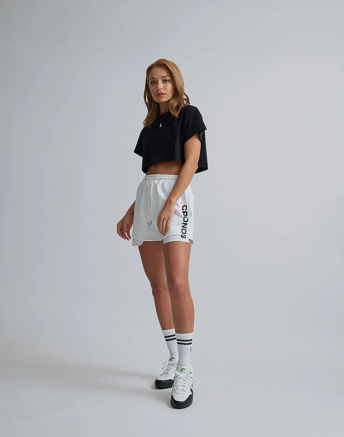 CRONOS WOMEN DESIGN SHORT T-SHIRTS【BLACK】
