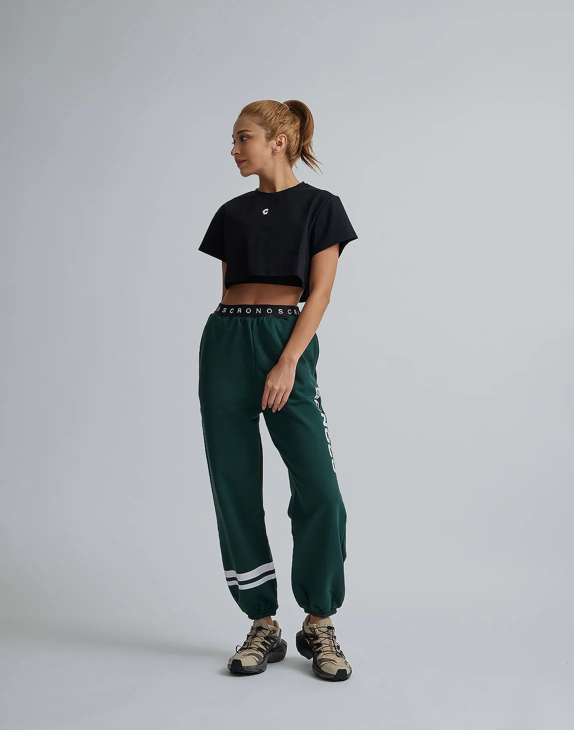 CRONOS WOMEN DESIGN SHORT T-SHIRTS【BLACK】