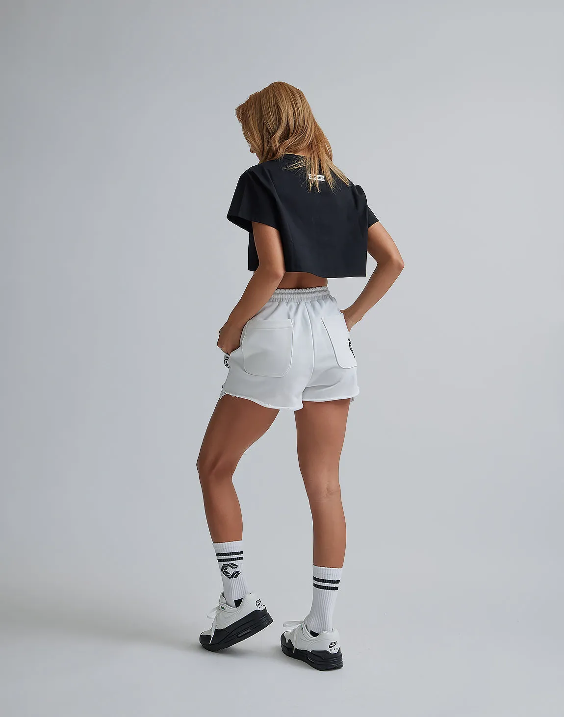CRONOS WOMEN DESIGN SHORT T-SHIRTS【BLACK】