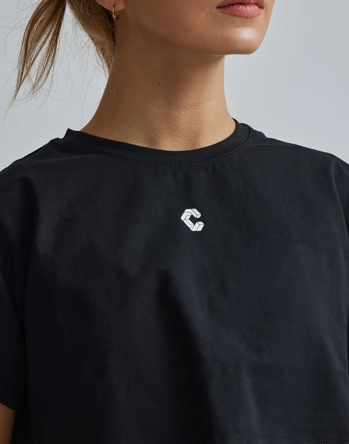 CRONOS WOMEN DESIGN SHORT T-SHIRTS【BLACK】