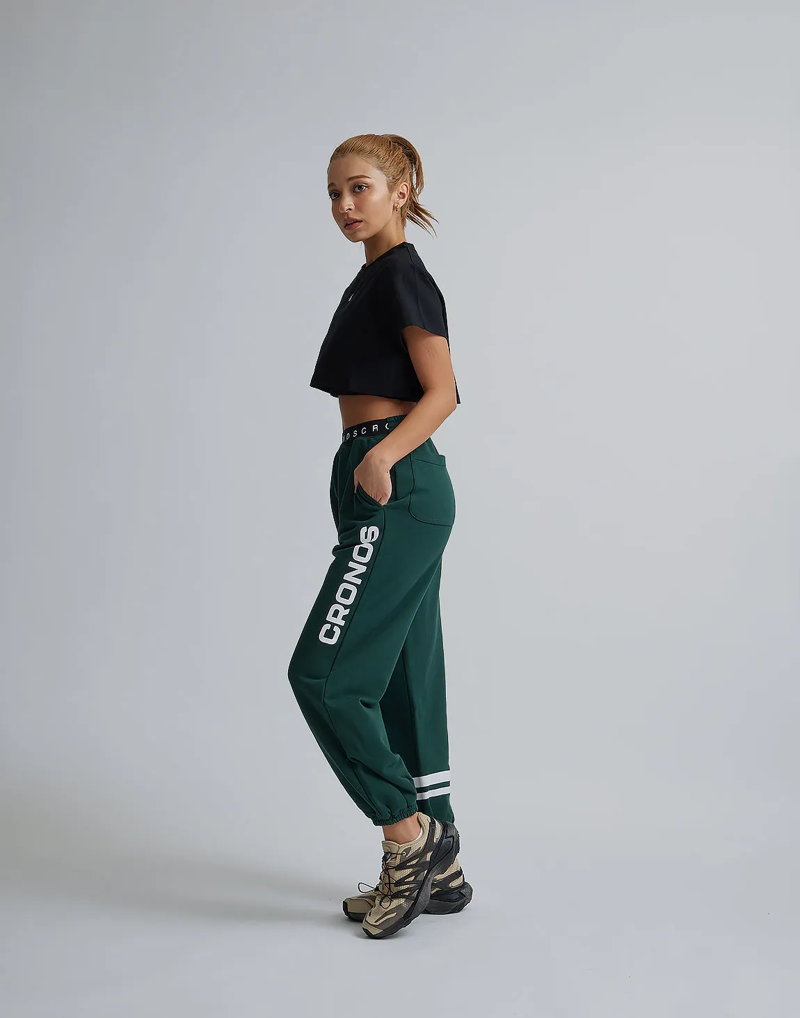 CRONOS WOMEN DESIGN SHORT T-SHIRTS【BLACK】