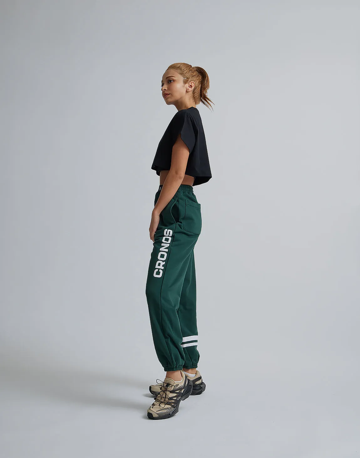 CRONOS WOMEN DESIGN SHORT T-SHIRTS【BLACK】