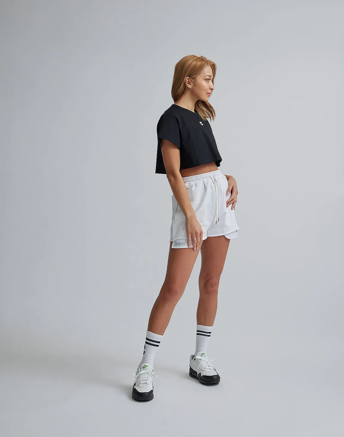 CRONOS WOMEN DESIGN SHORT T-SHIRTS【BLACK】