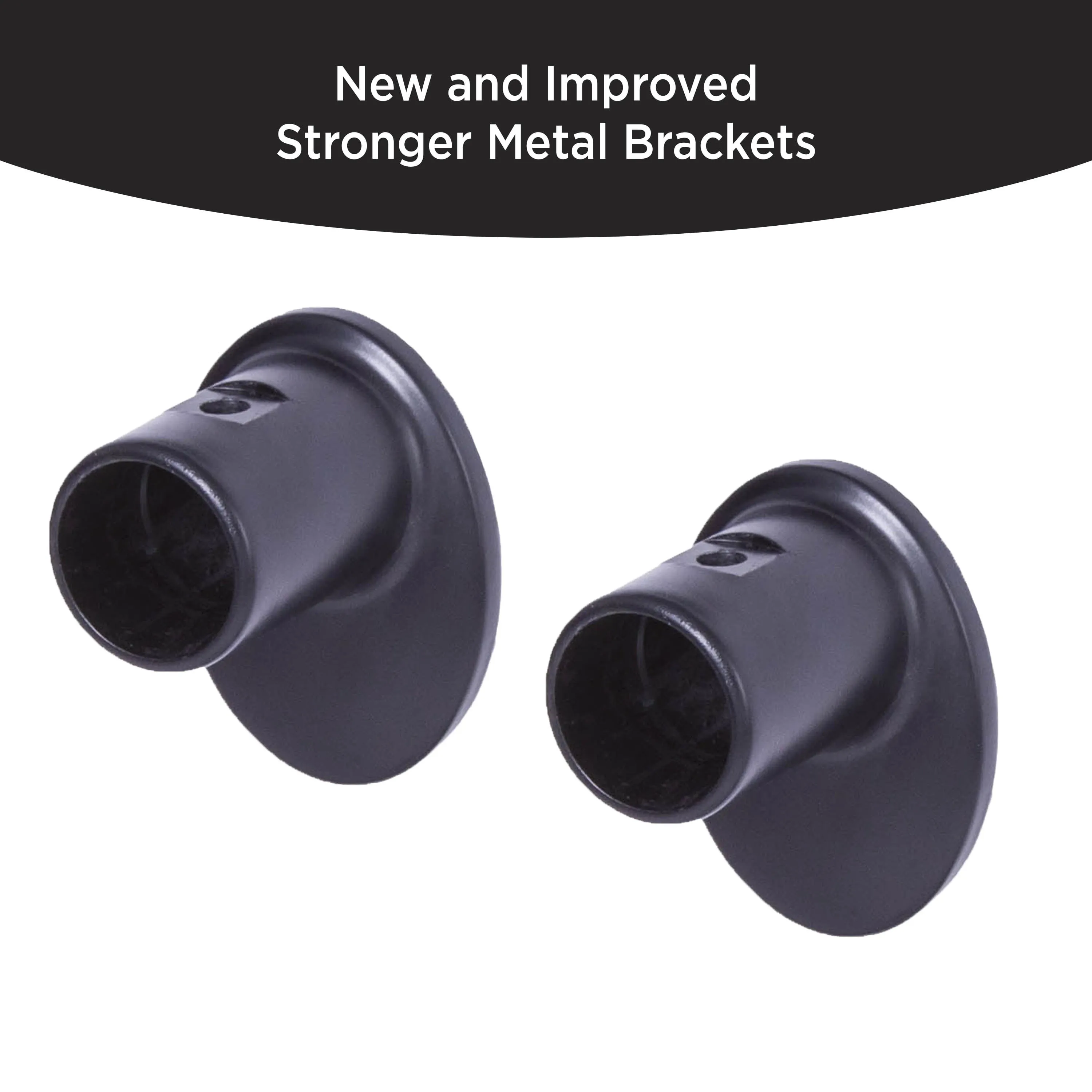 Curtain Rod Single Black Wrap Around Room Darkening 28 in. - 48 in. With Finial