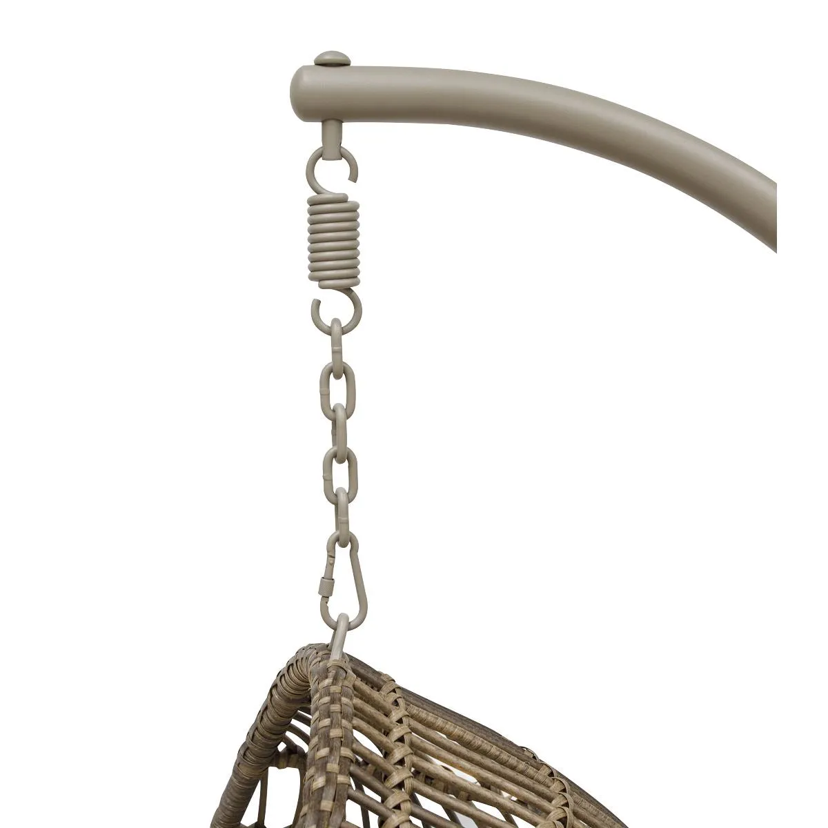 Dellonda Egg Hanging Swing Chair, Wicker Rattan Basket, Steel Frame, Single
