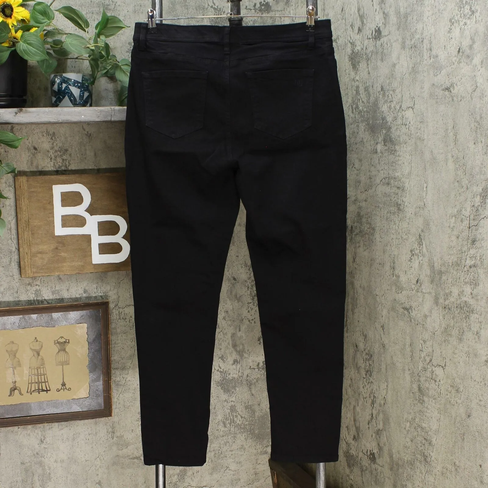 DG2 by Diane Gilman Women's Stretch Denim 5 Pocket Jeggings Black Large