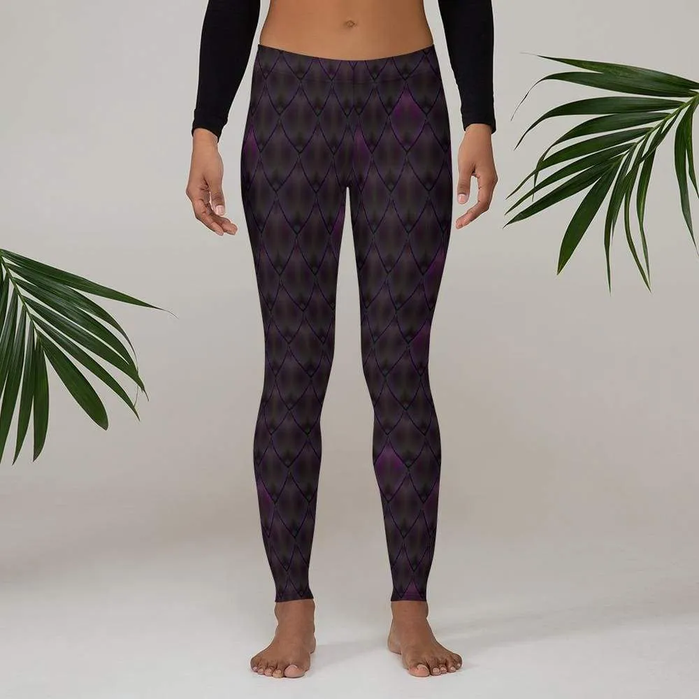 Dragon Scale Black Womens Leggings